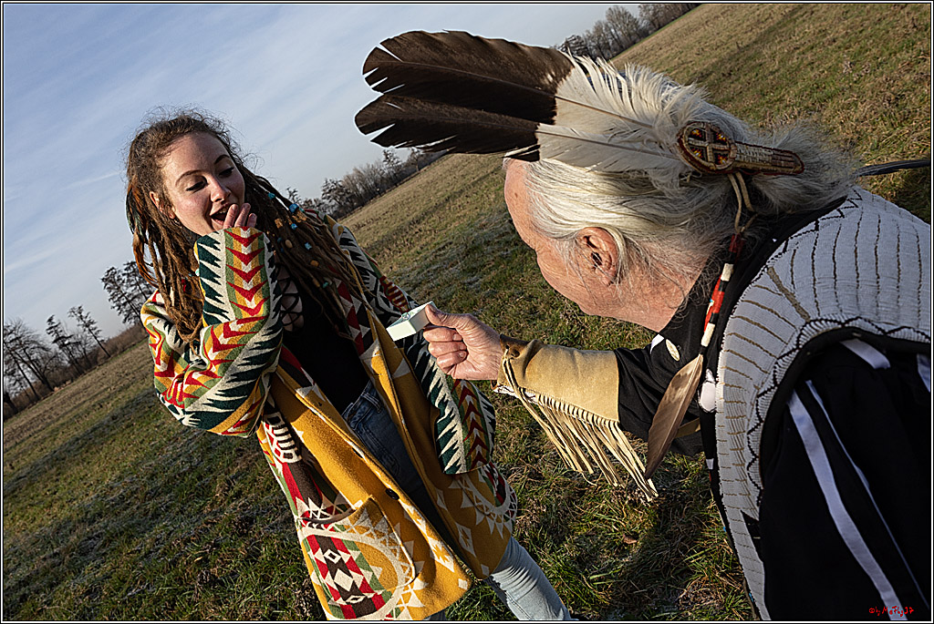Cheyenne-Halbblut Hunting Wolf in der Falknerei Pierre Schmidt; Gymnich, 09.02.2023